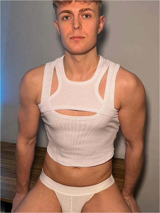 Men's Irregular Tank Top Jockstraps Set