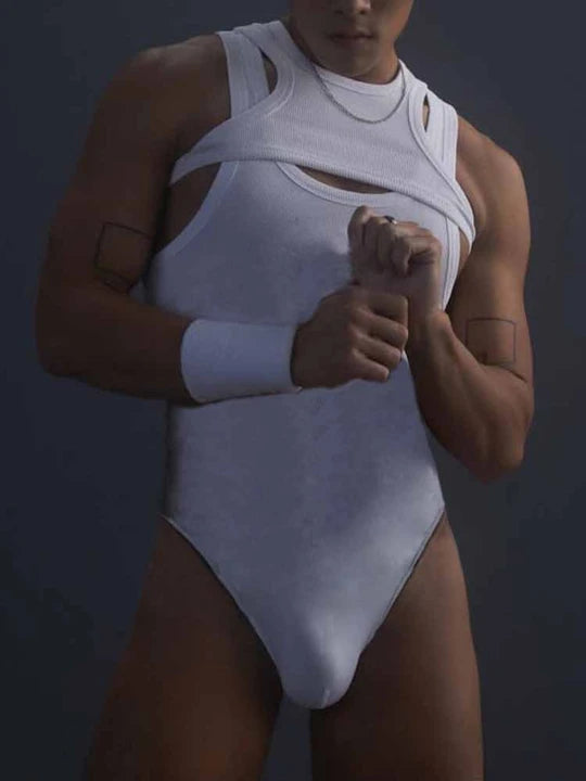 Men's Irregular Tank Top Jockstraps Set