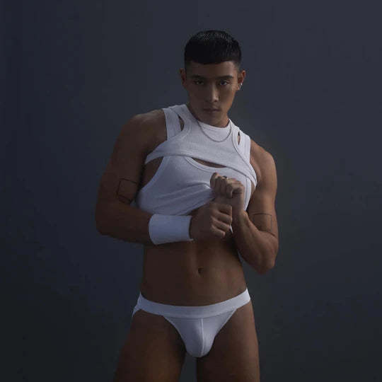 Men's Irregular Tank Top Jockstraps Set