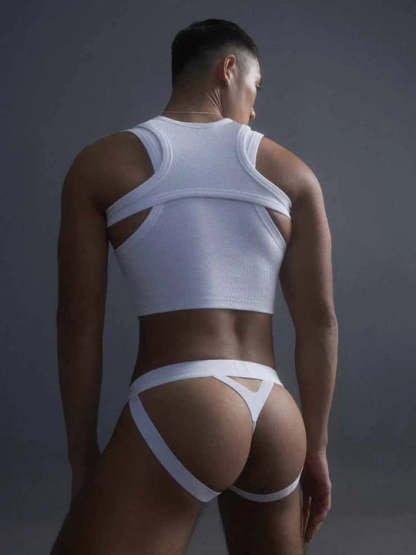 Men's Irregular Tank Top Jockstraps Set