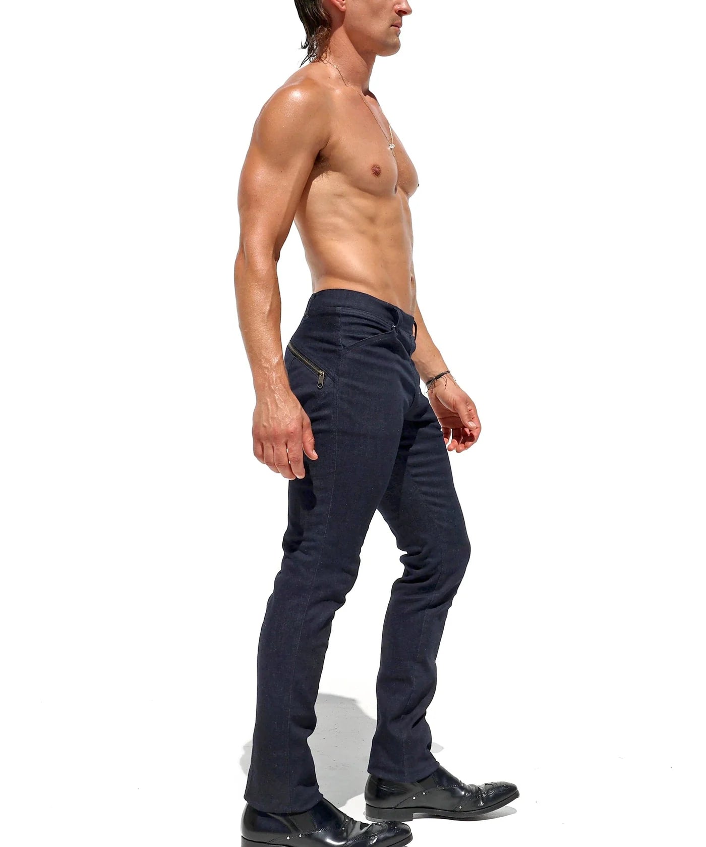 Slim-Fit Stretch Denim Pants