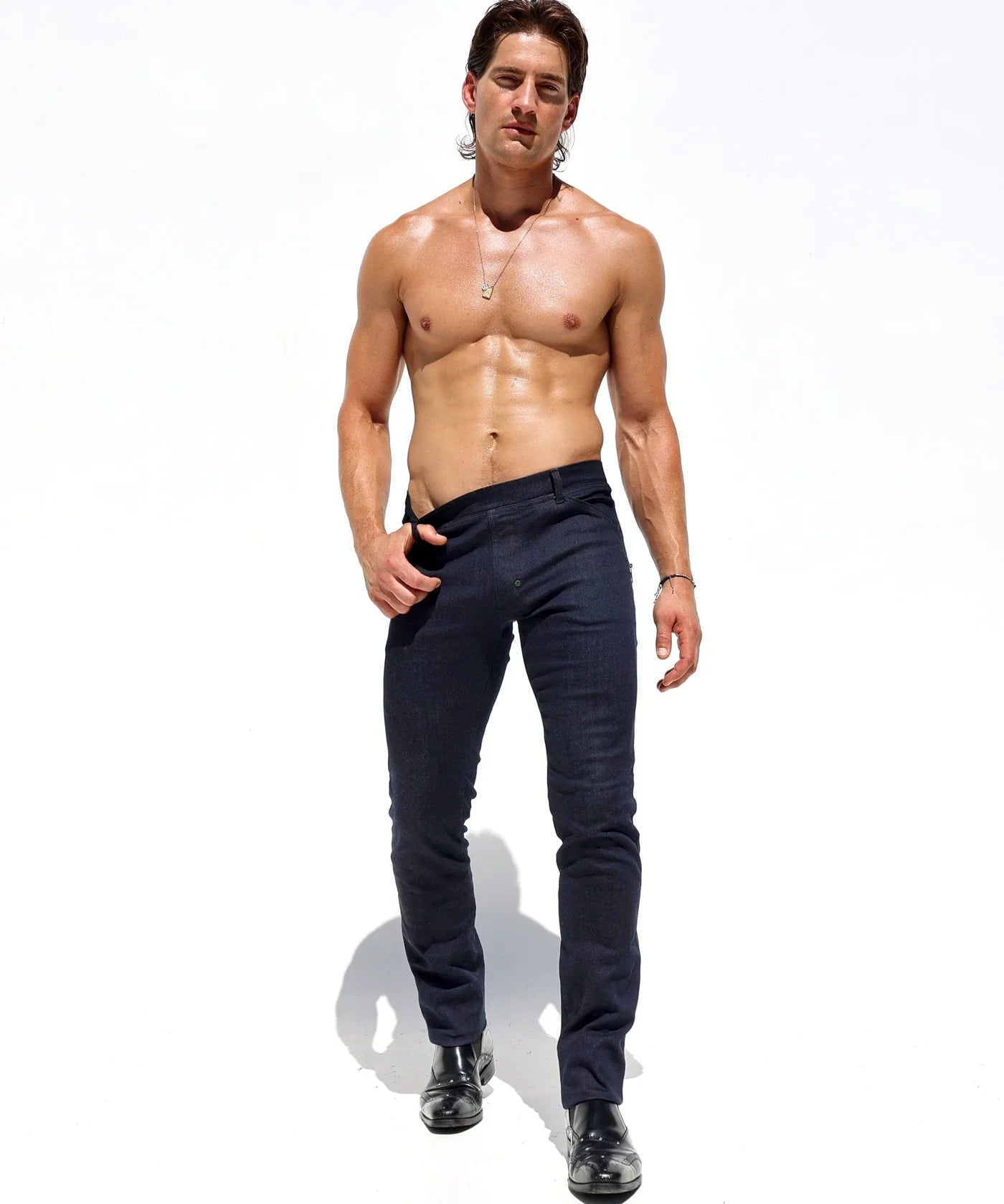 Slim-Fit Stretch Denim Pants