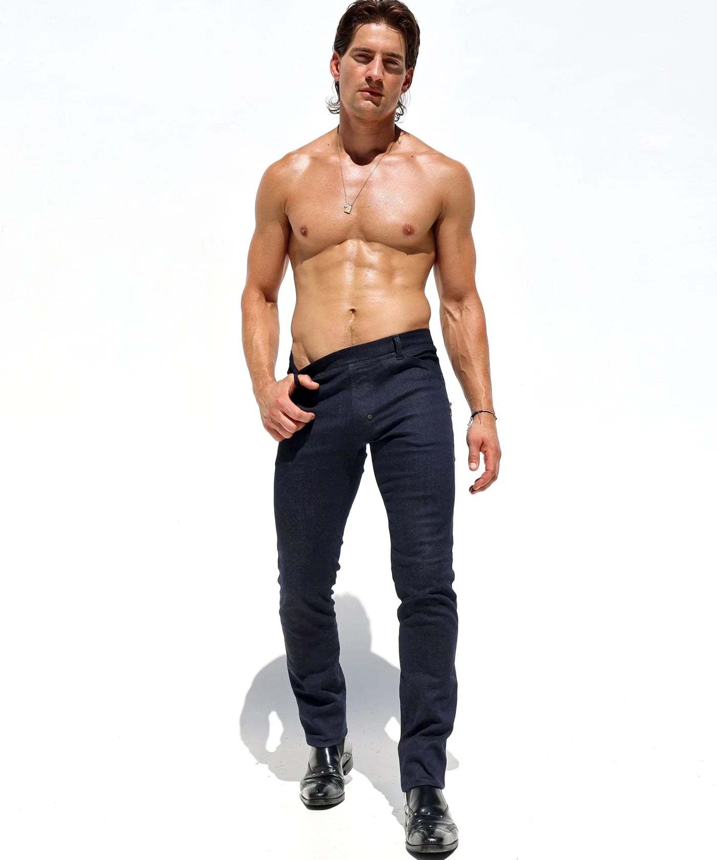 Slim-Fit Stretch Denim Pants