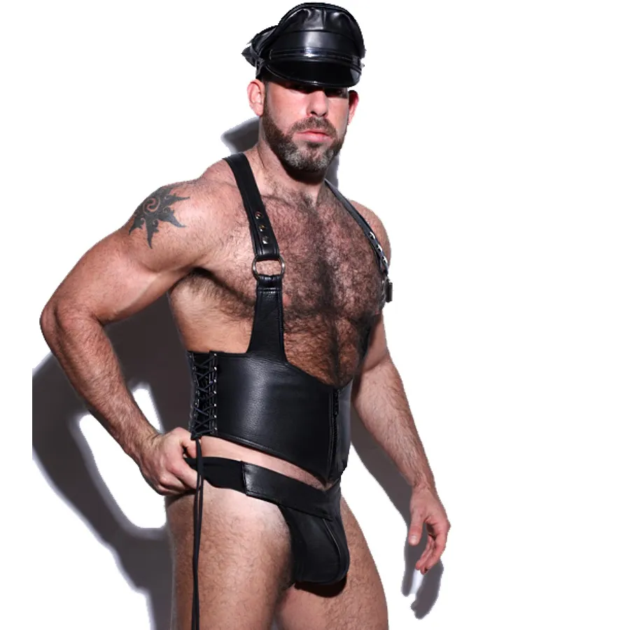 Men's Sleek PU Leather Body Shaper set