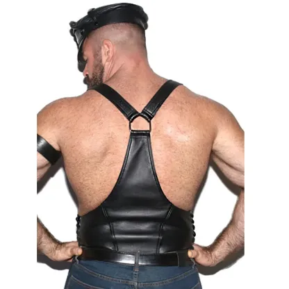 Men's Sleek PU Leather Body Shaper set