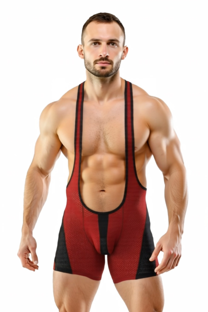 Joylgbt‘s Jacquard Pattern Mesh Singlet - Lightweight Hybrid Suspender Suit