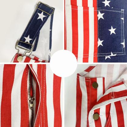 Mysteryglove Patriotic American Flag Overalls