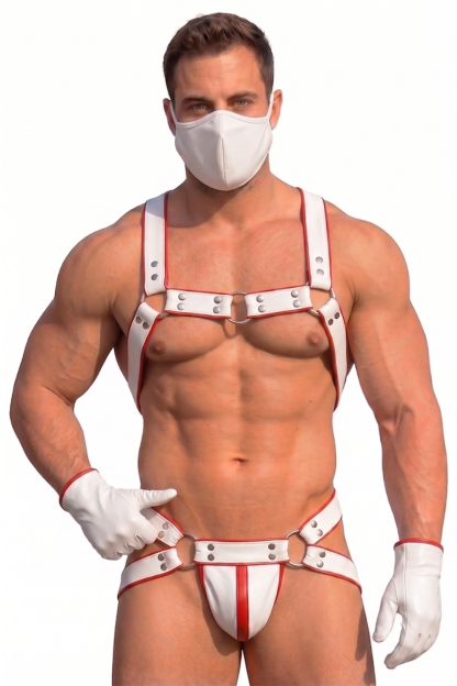 Black & Pink Contrast Harness Set