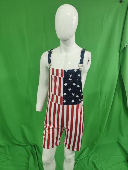 Mysteryglove Patriotic American Flag Overalls