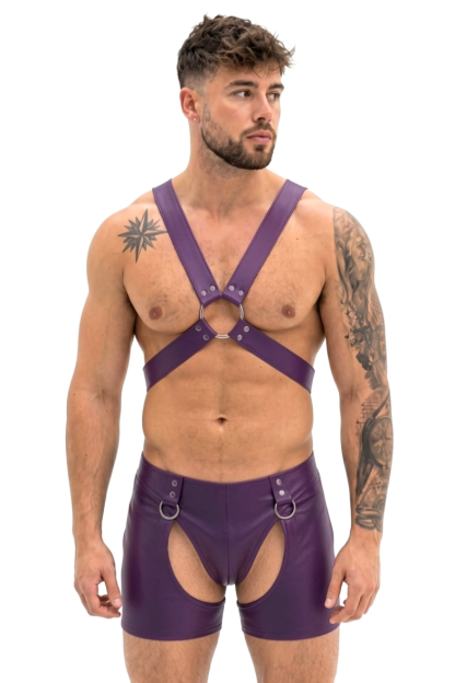 Men’s Purple Harness Shorts Set