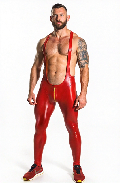 Joylgbt Bold Red Harness Bodysuit – Sleek & Striking