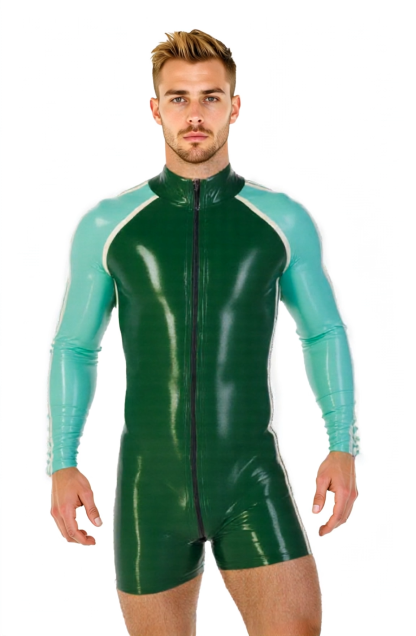  Joylgbt Two-Tone Zip-Up Bodysuit
