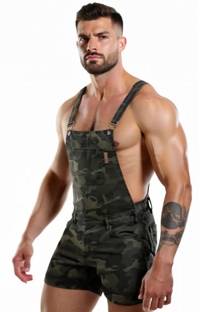 CAMO JEANS OVERALLS