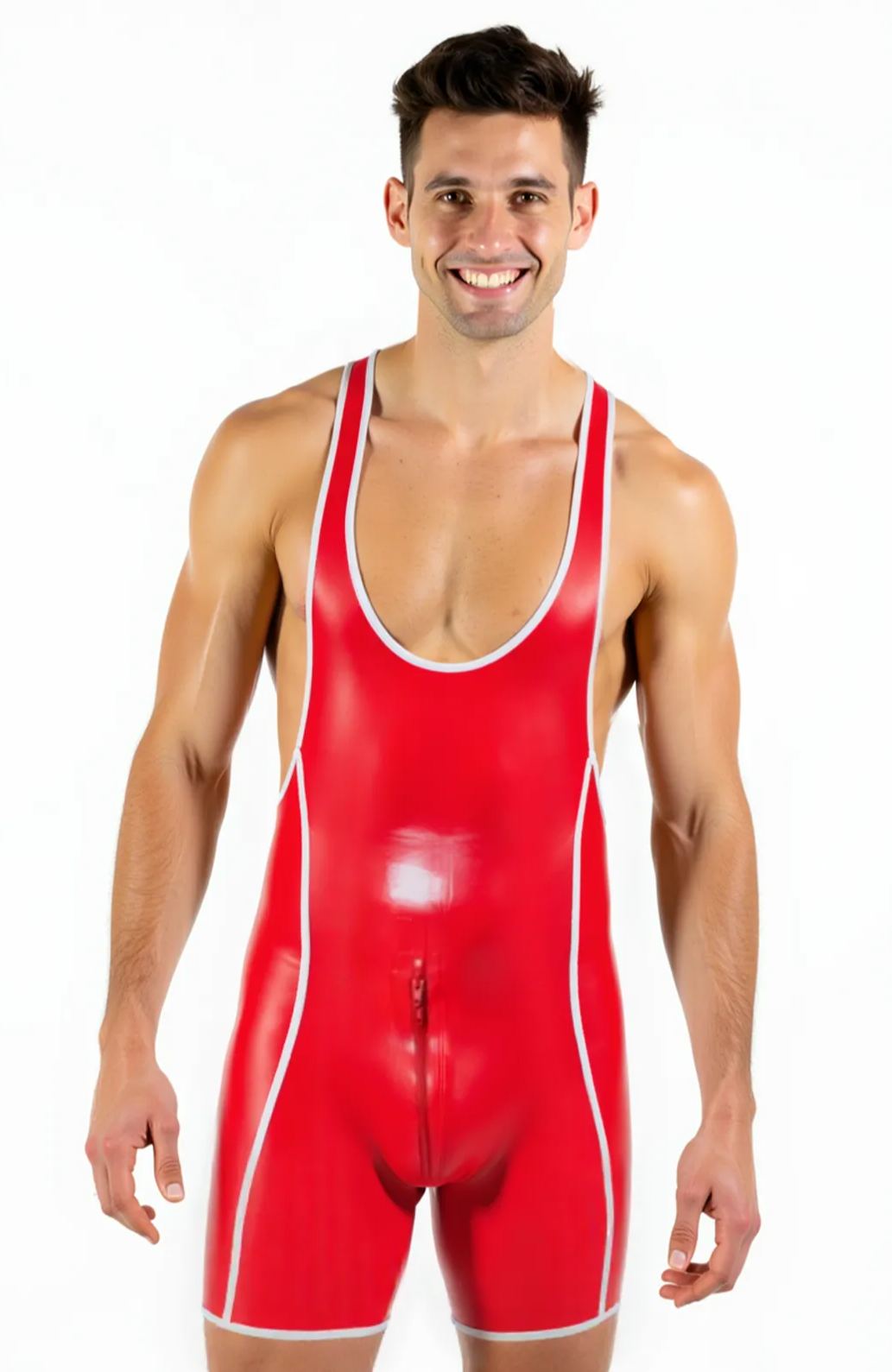 [Copy]Joylgbt Men’s Suspender Romper – Cross-Back Straps & Shiny Finish