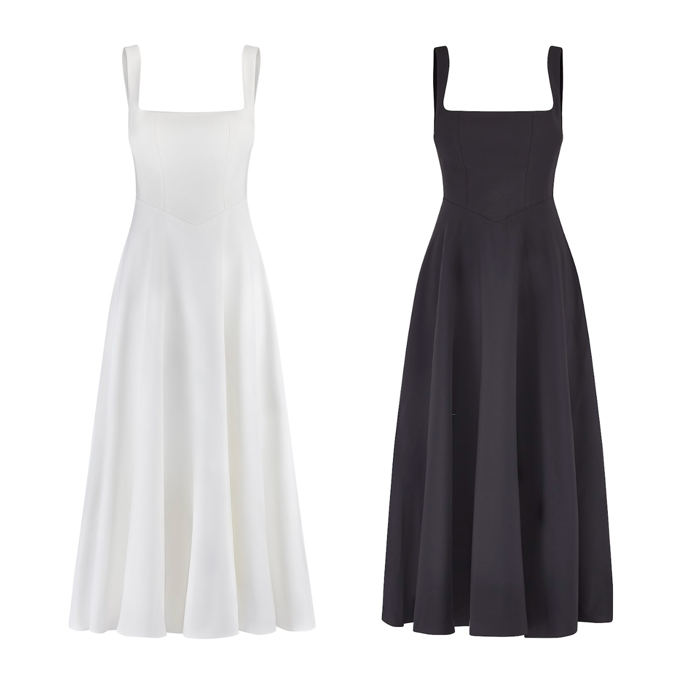 Muse Low Waist Square Neck Midi Dress
