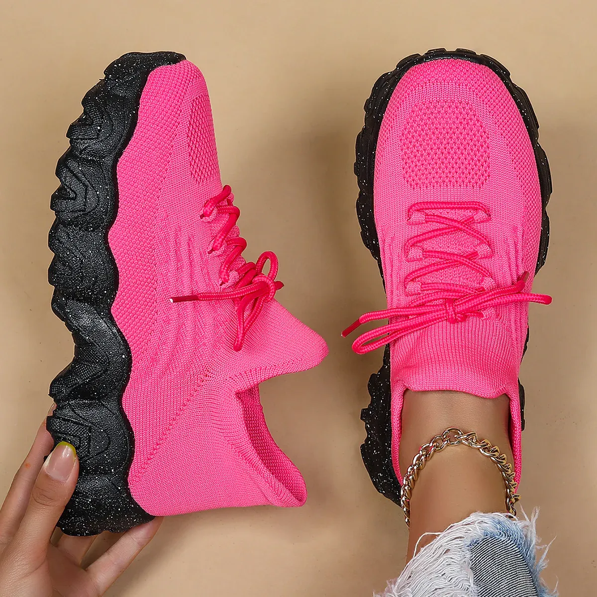 Breathable Fly-Knit Socks Women's Sports Shoes