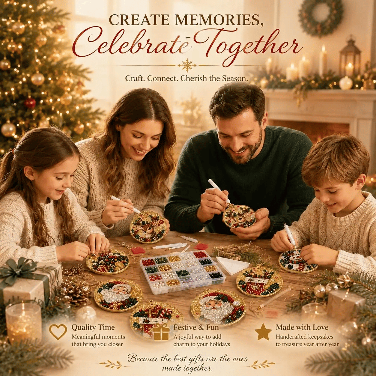 🔥Only $19.99 Last Day Promotion!🎄Christmas DIY Diamond Painting Ornaments Kit (6 PCS)🎅