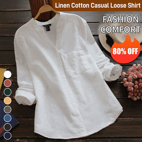 LINEN COTTON CASUAL LOOSE SHIRT