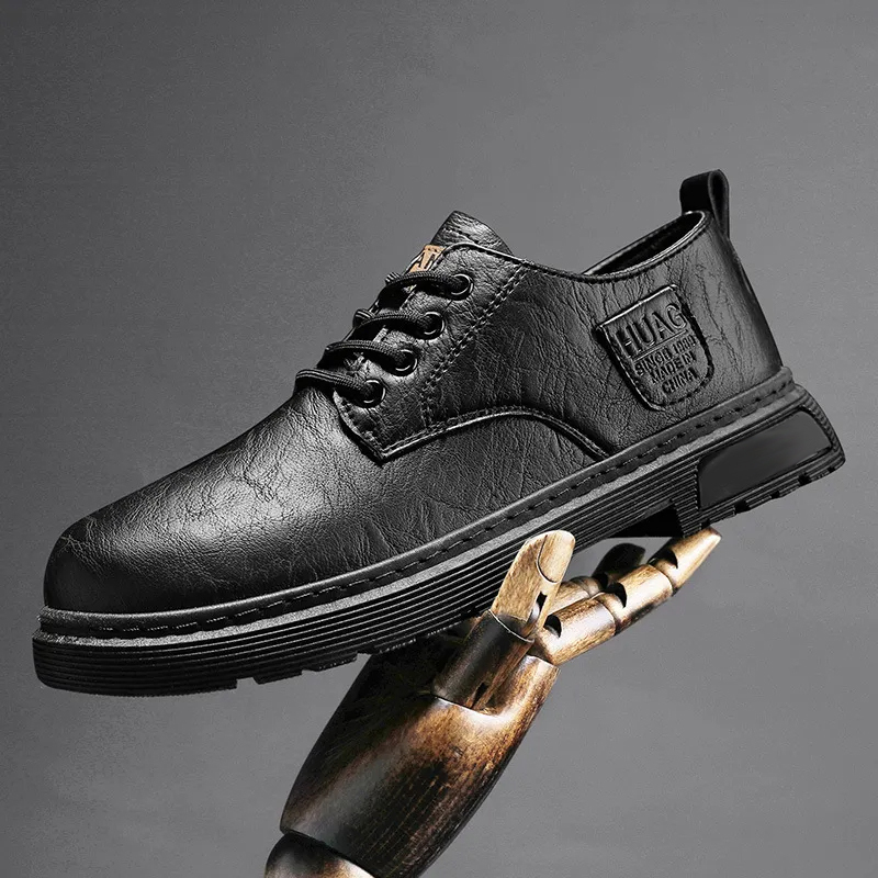 Men's Comfort Leather Arch Support Cushioned Walking Shoes