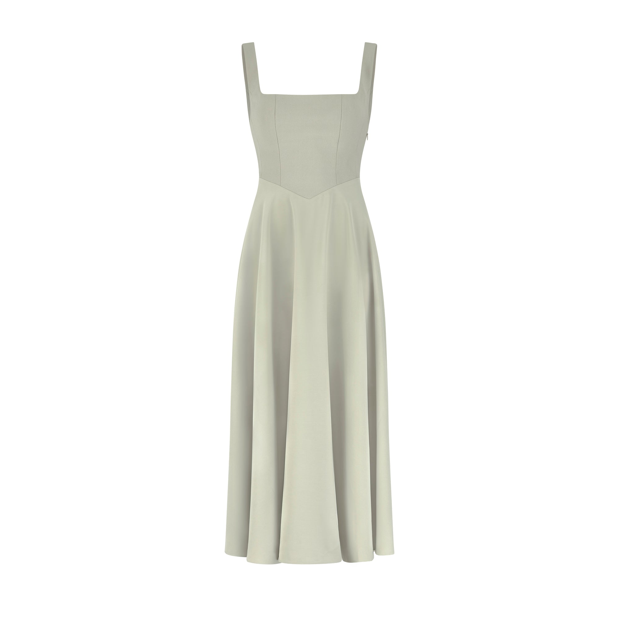 Muse Low Waist Square Neck Midi Dress