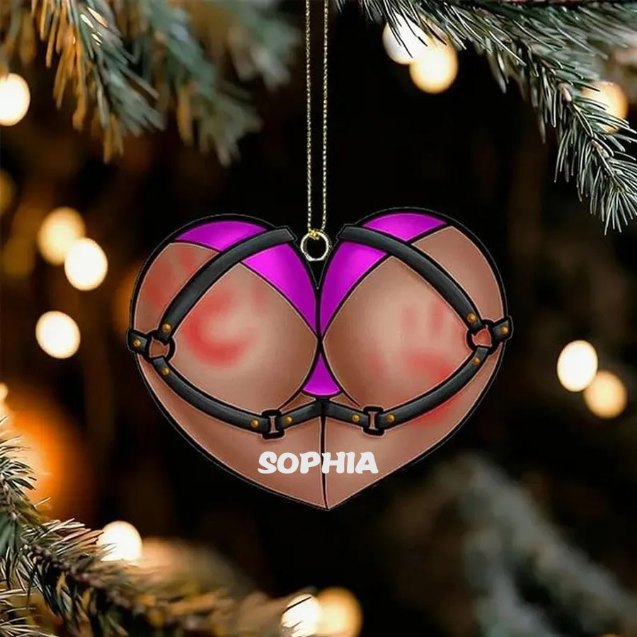 Naughty Heart Harness Ornament - Personalized Christmas Gifts For Couples