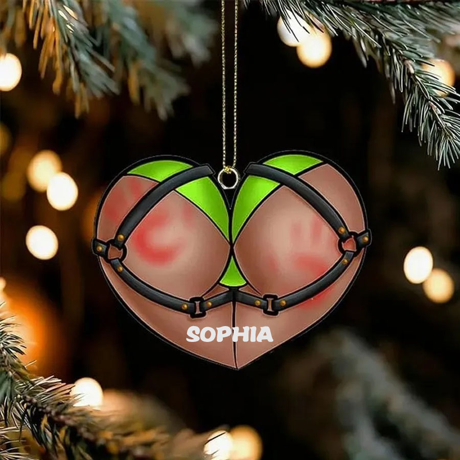 Naughty Heart Harness Ornament - Personalized Christmas Gifts For Couples