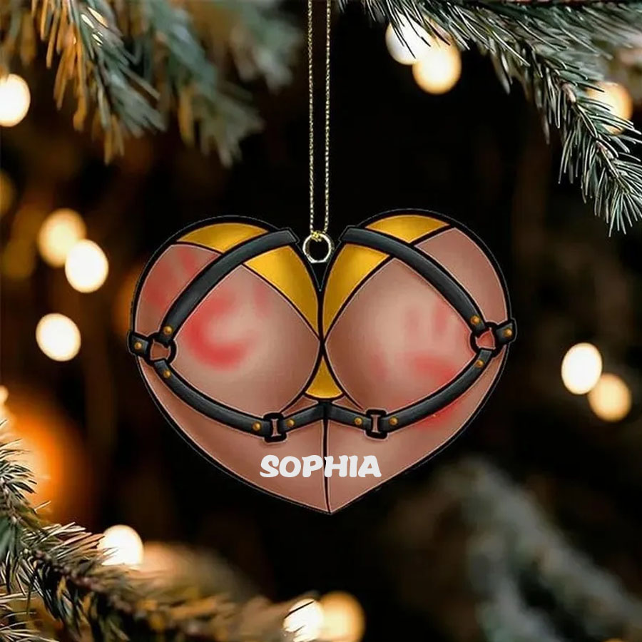 Naughty Heart Harness Ornament - Personalized Christmas Gifts For Couples
