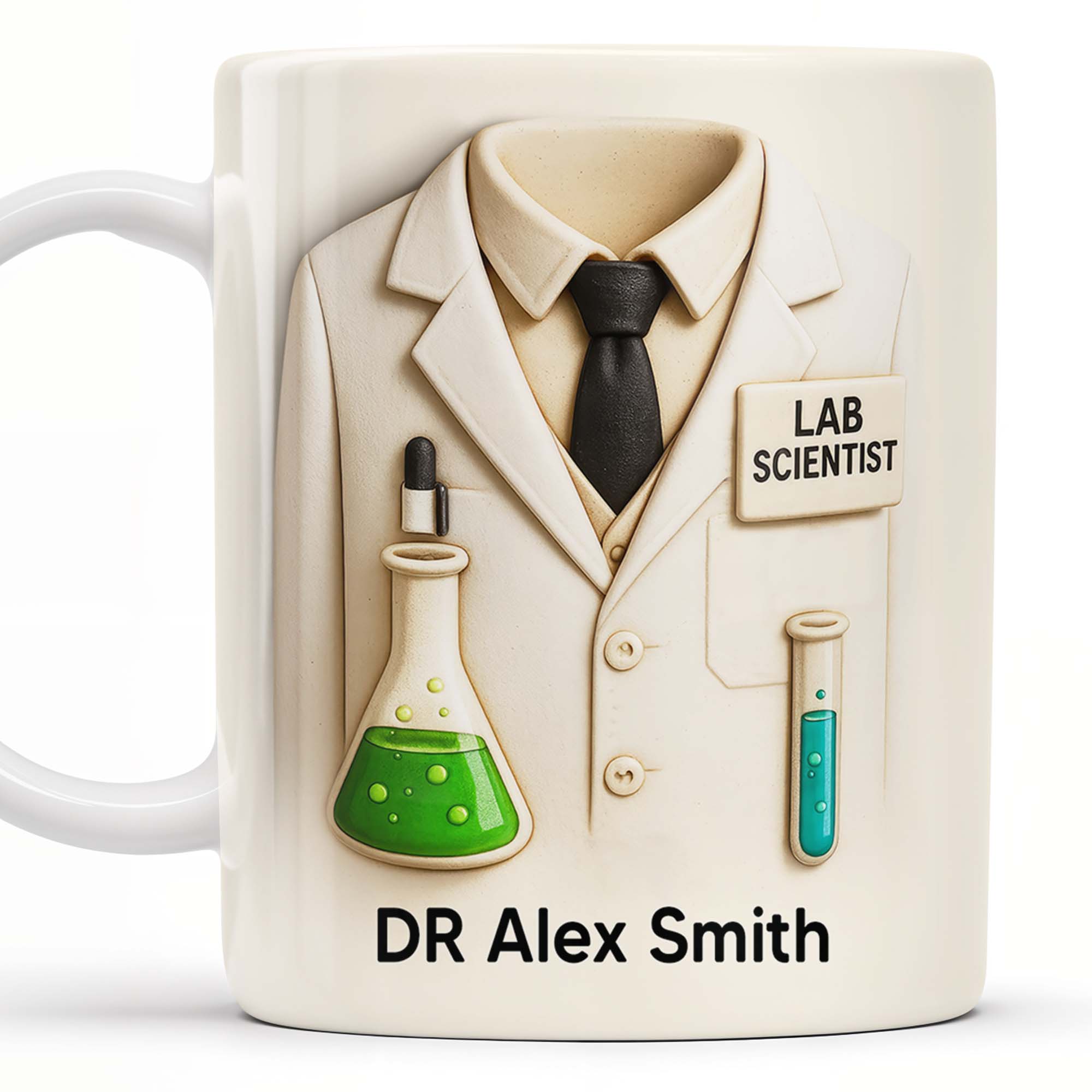 Lab Scientist, Lab Coat and Test Tubes