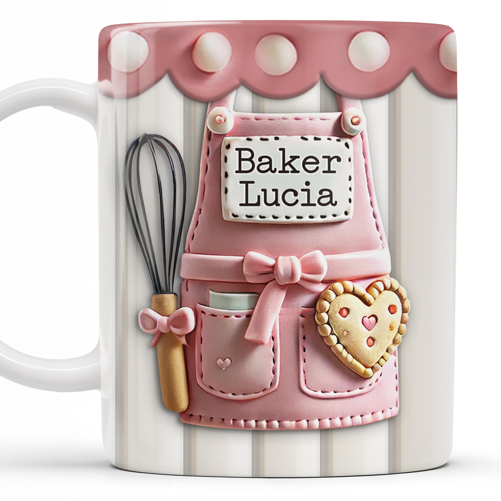 Baker Lucia, Baking Apron And Heart Cookie