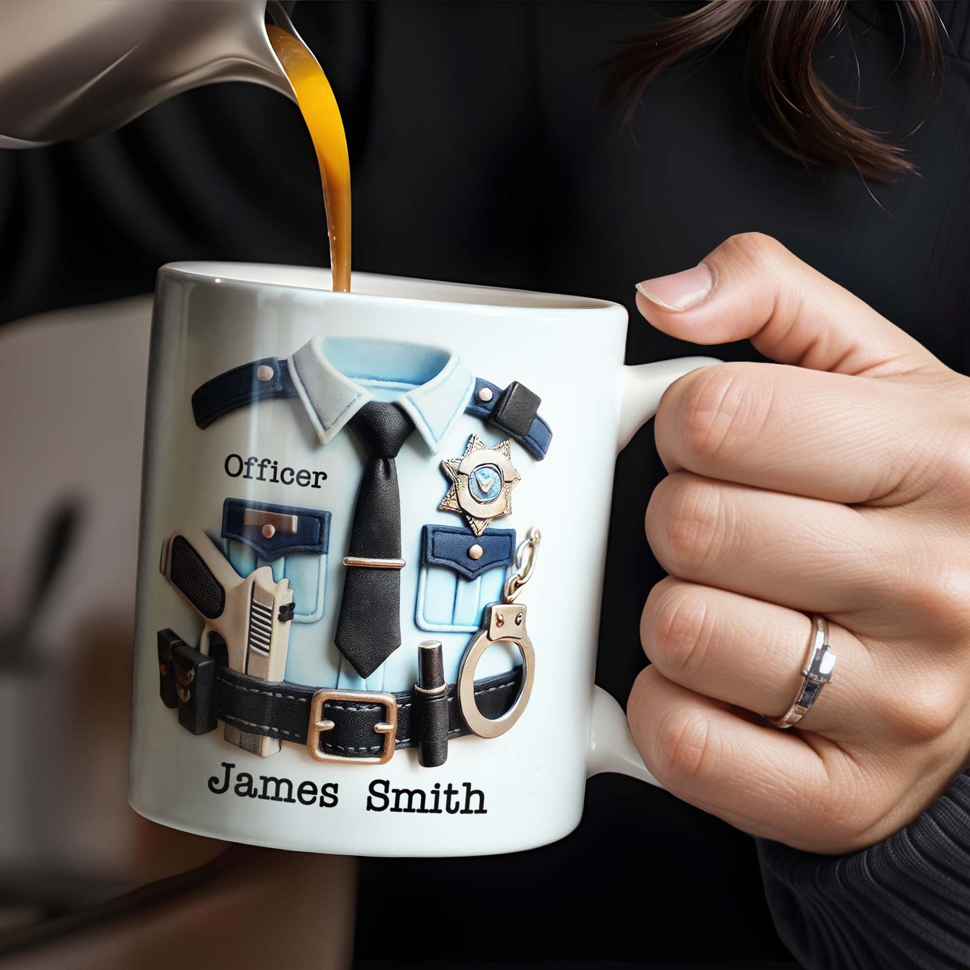 Officer, Police Uniform, Badge and Handcuffs