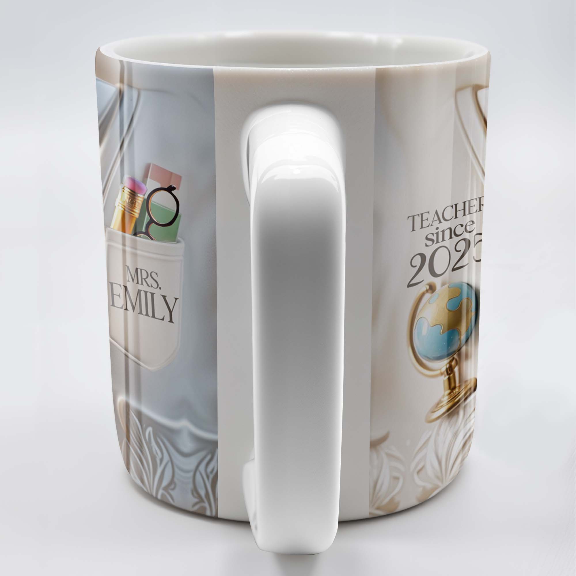 Teacher Since 2025 Featuring Tie, Globe, and Pocket