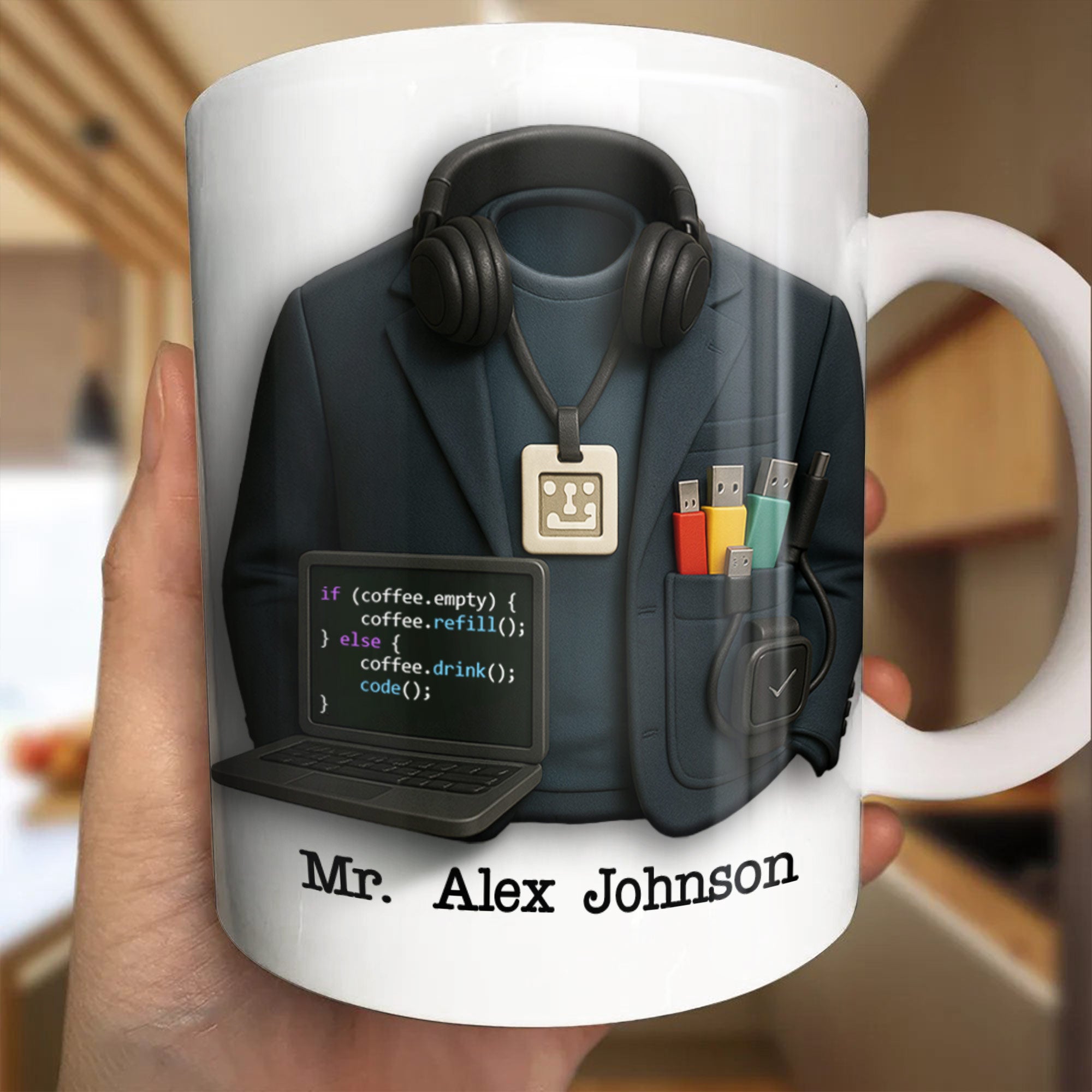 If Coffee.Empty Then Refill, Else Drink And Code, Laptop And Headphones