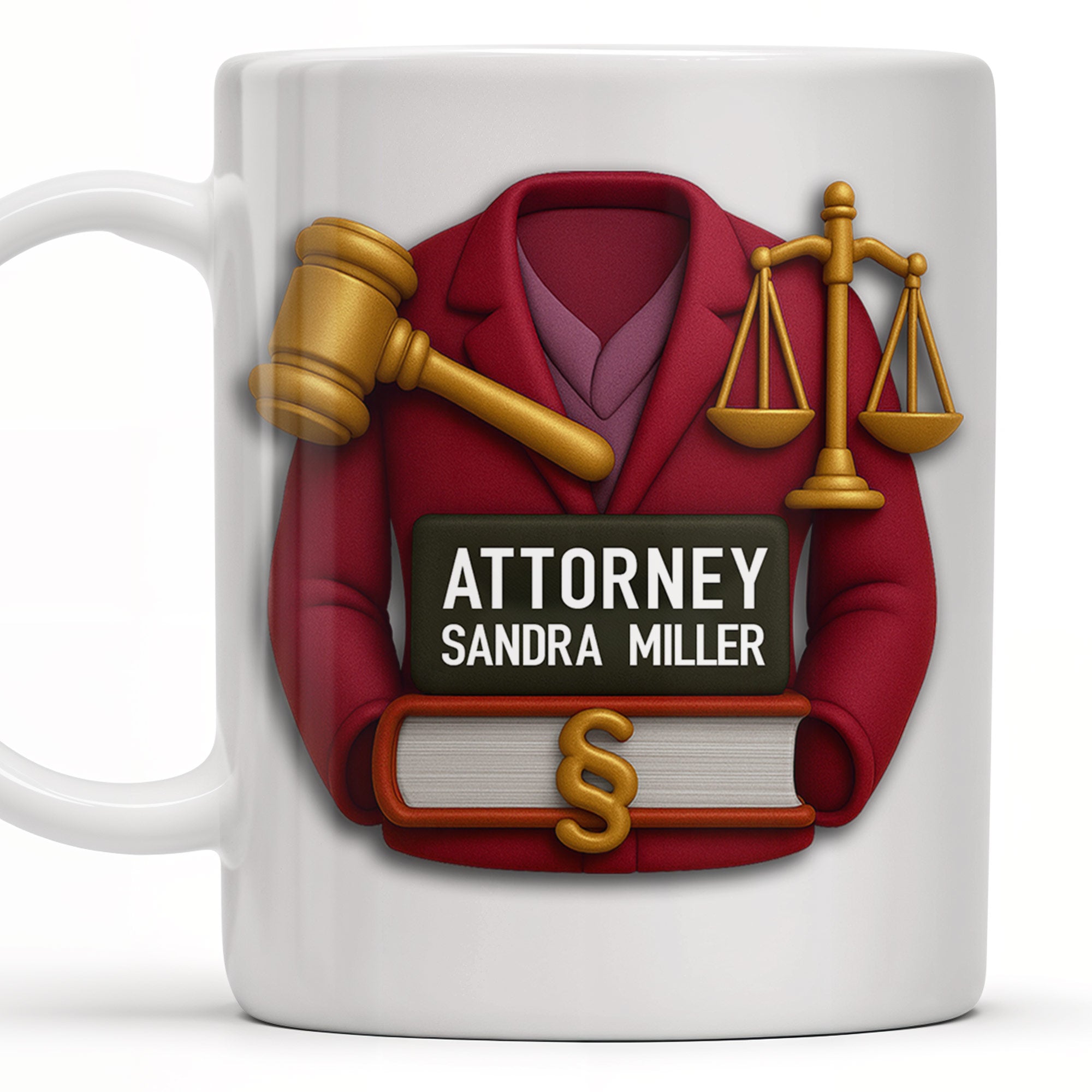 Attorney Sandra Miller, Gavel, Scales Of Justice And Law Books