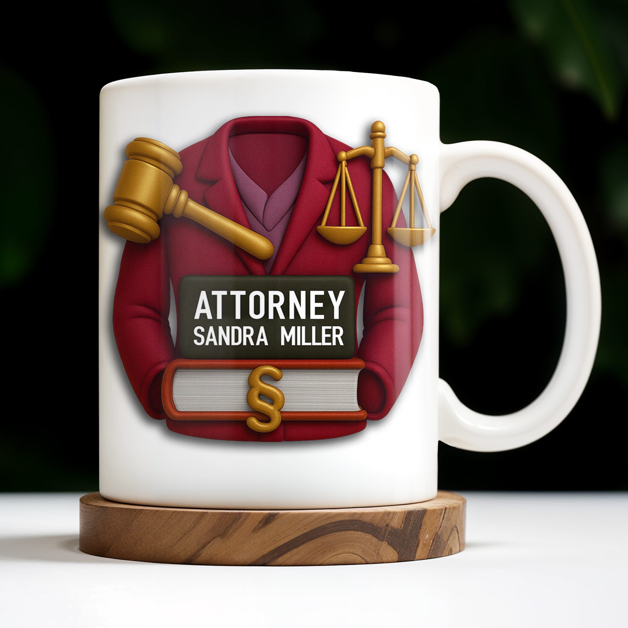 Attorney Sandra Miller, Gavel, Scales Of Justice And Law Books