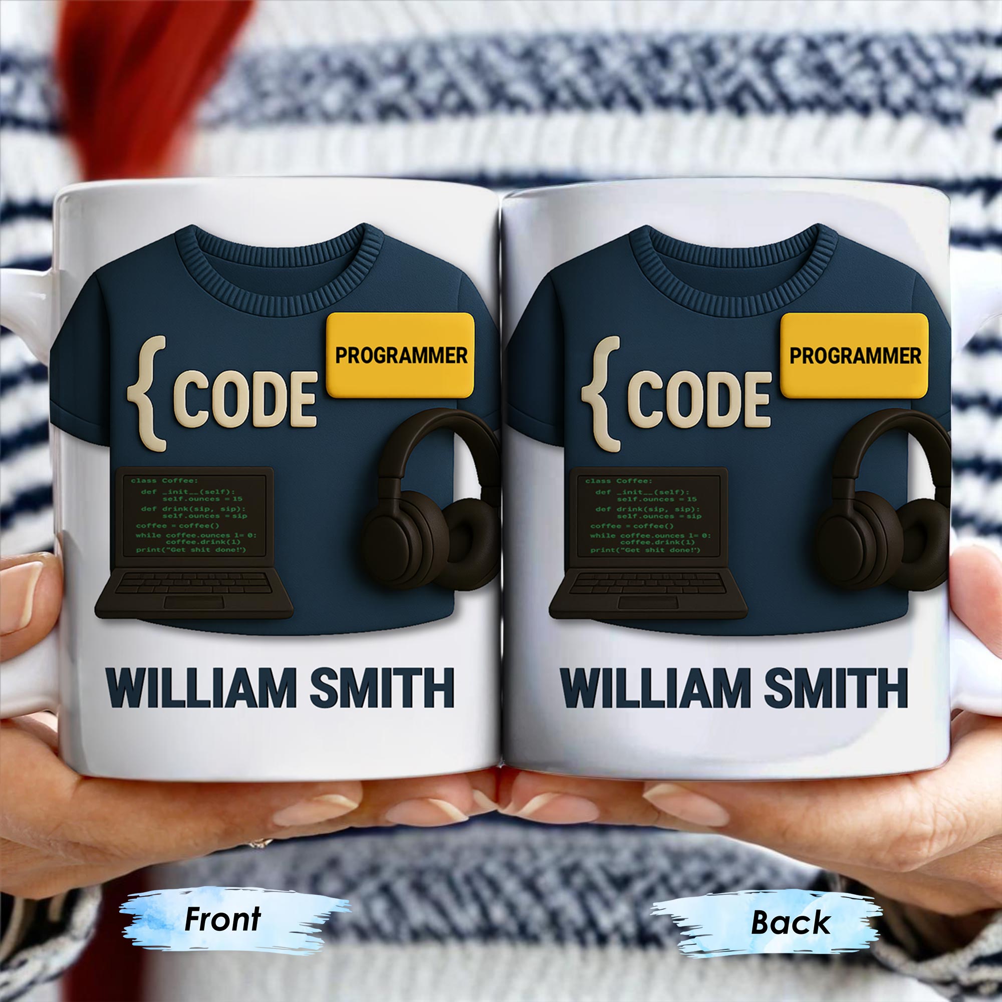 { CODE } Programmer, Laptop and Headphones