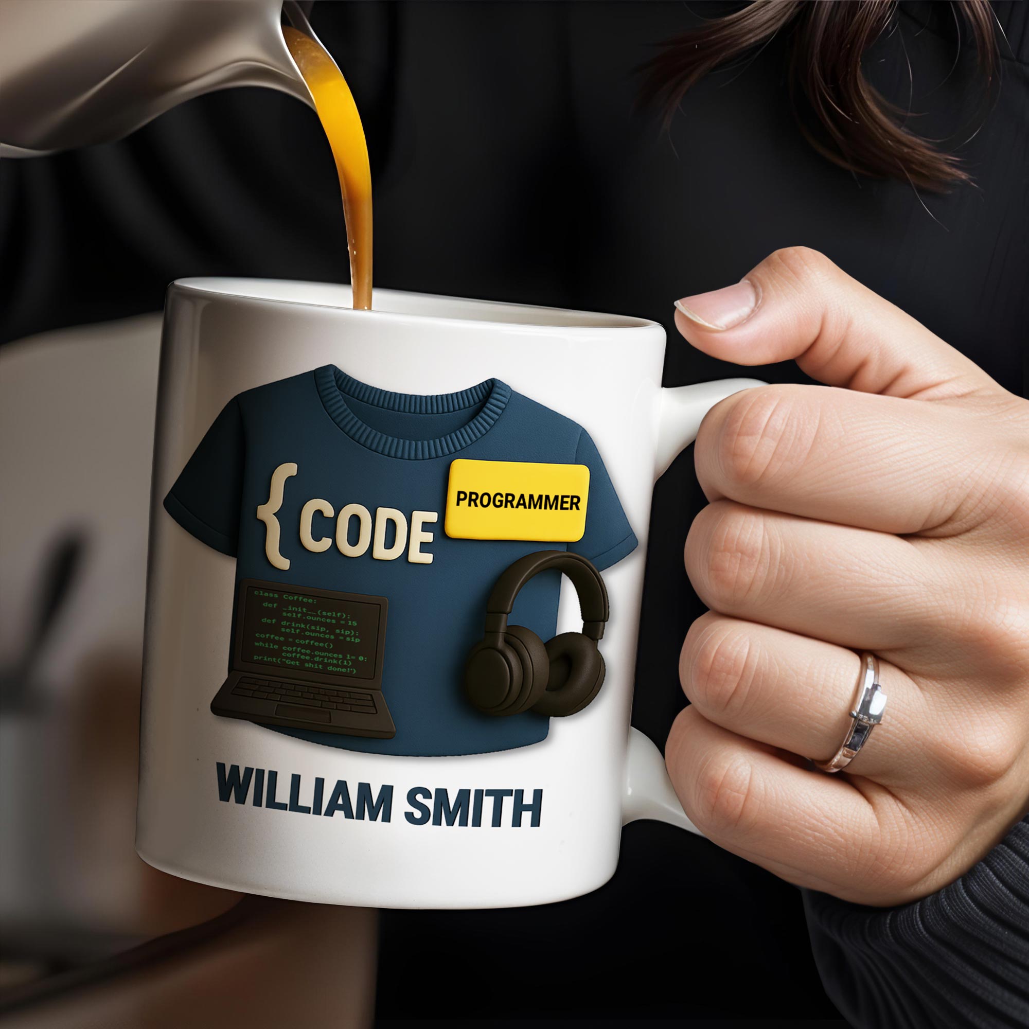 { CODE } Programmer, Laptop and Headphones