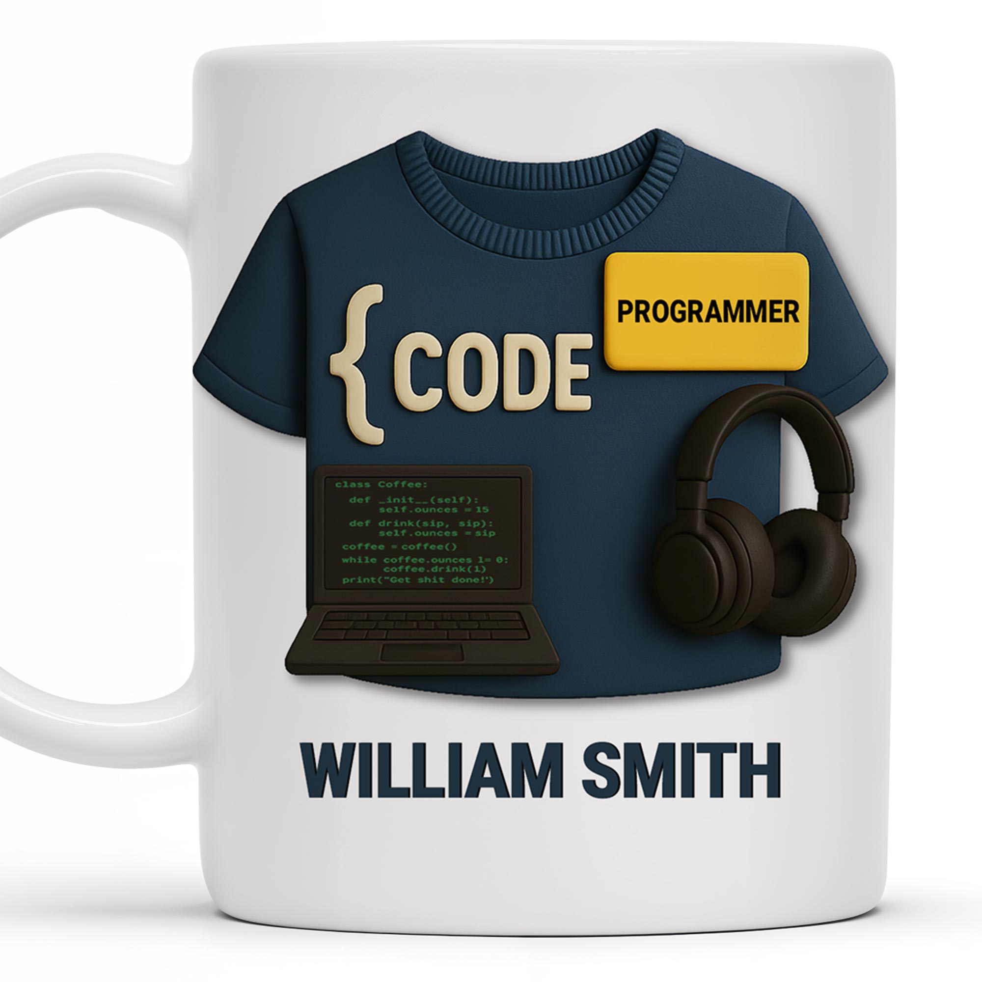 { CODE } Programmer, Laptop and Headphones