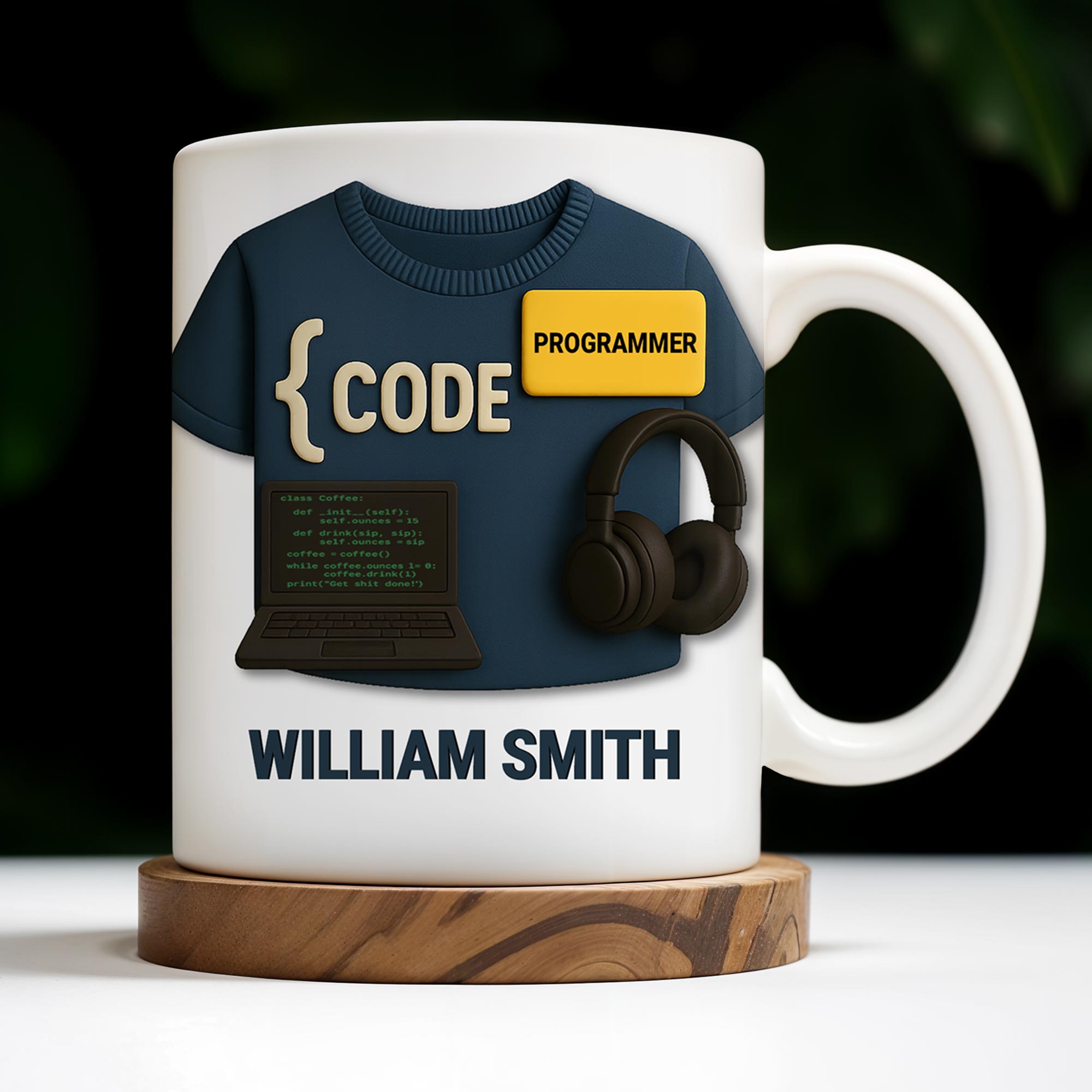 { CODE } Programmer, Laptop and Headphones