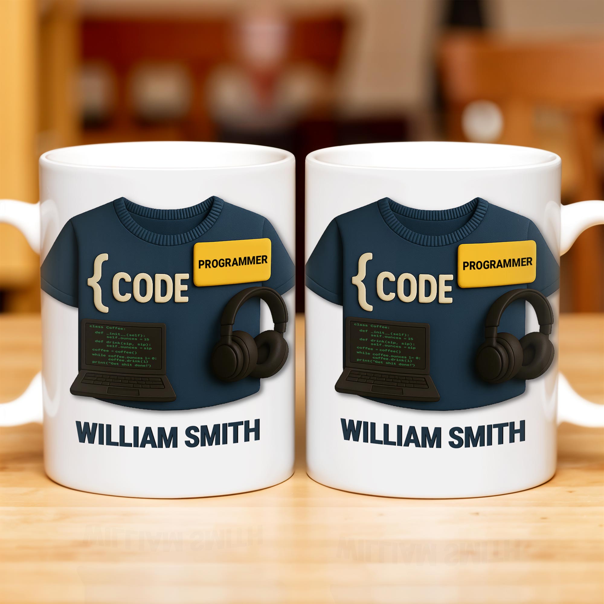 { CODE } Programmer, Laptop and Headphones