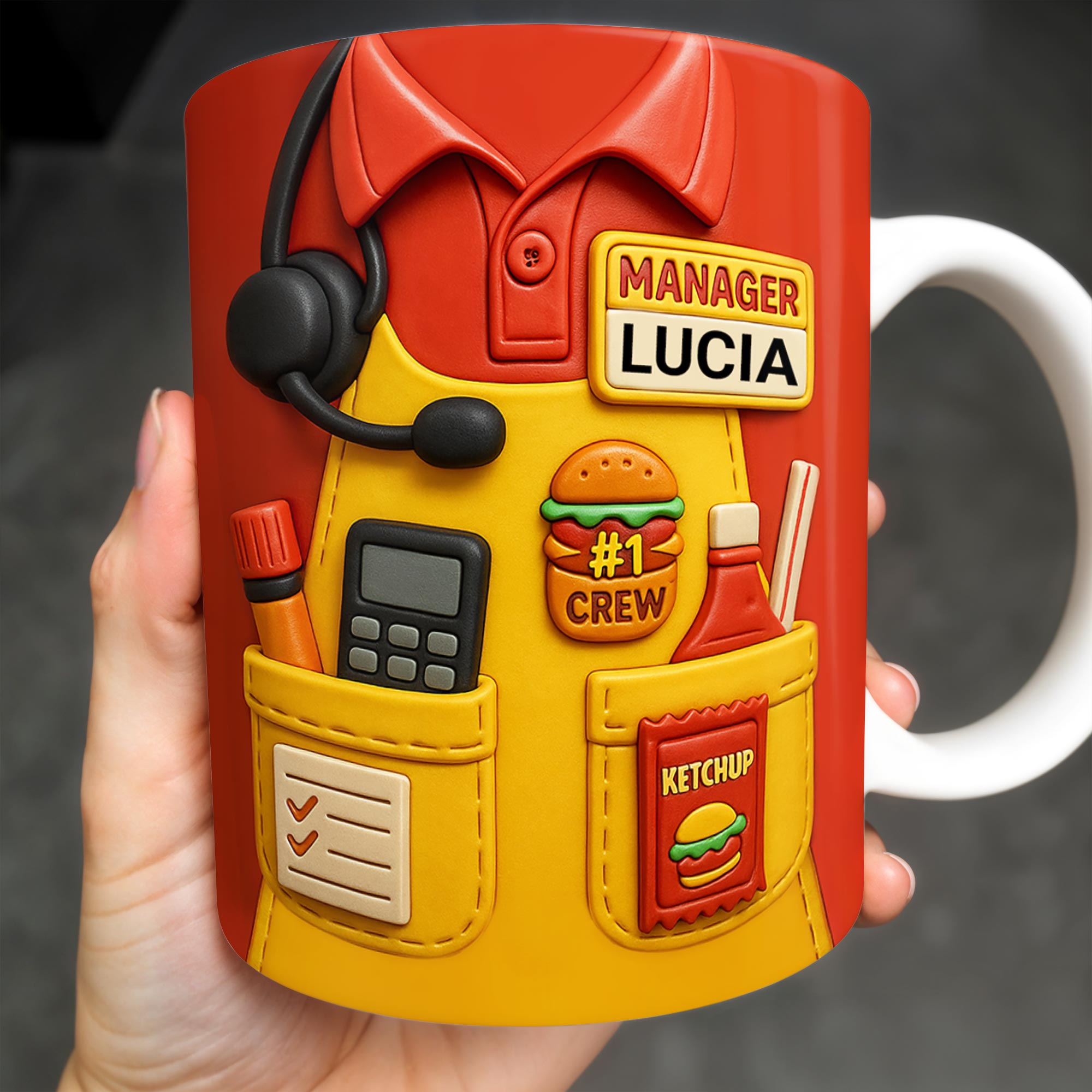 Best Manager Ever Featuring Fast Food Items and Headset