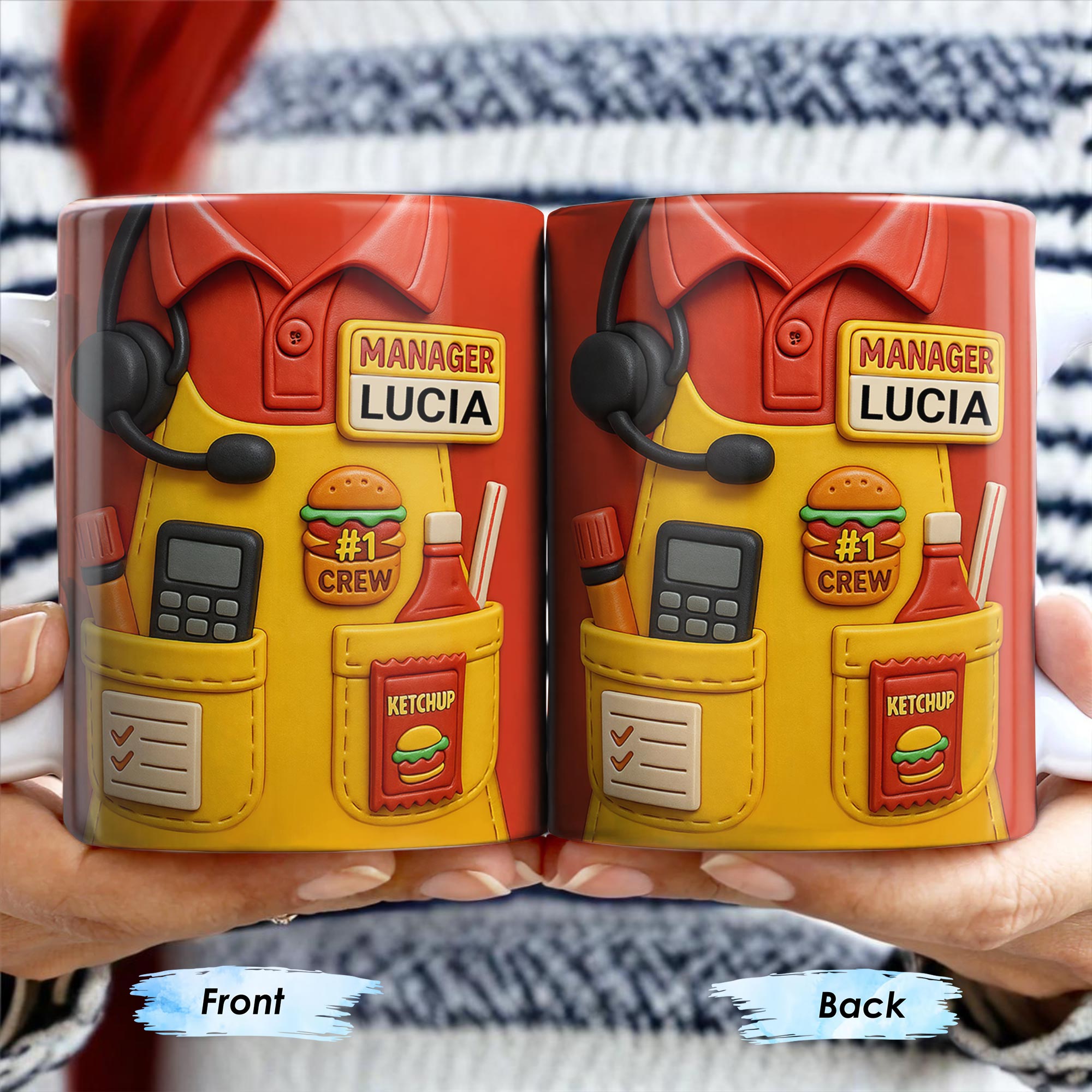 Best Manager Ever Featuring Fast Food Items and Headset