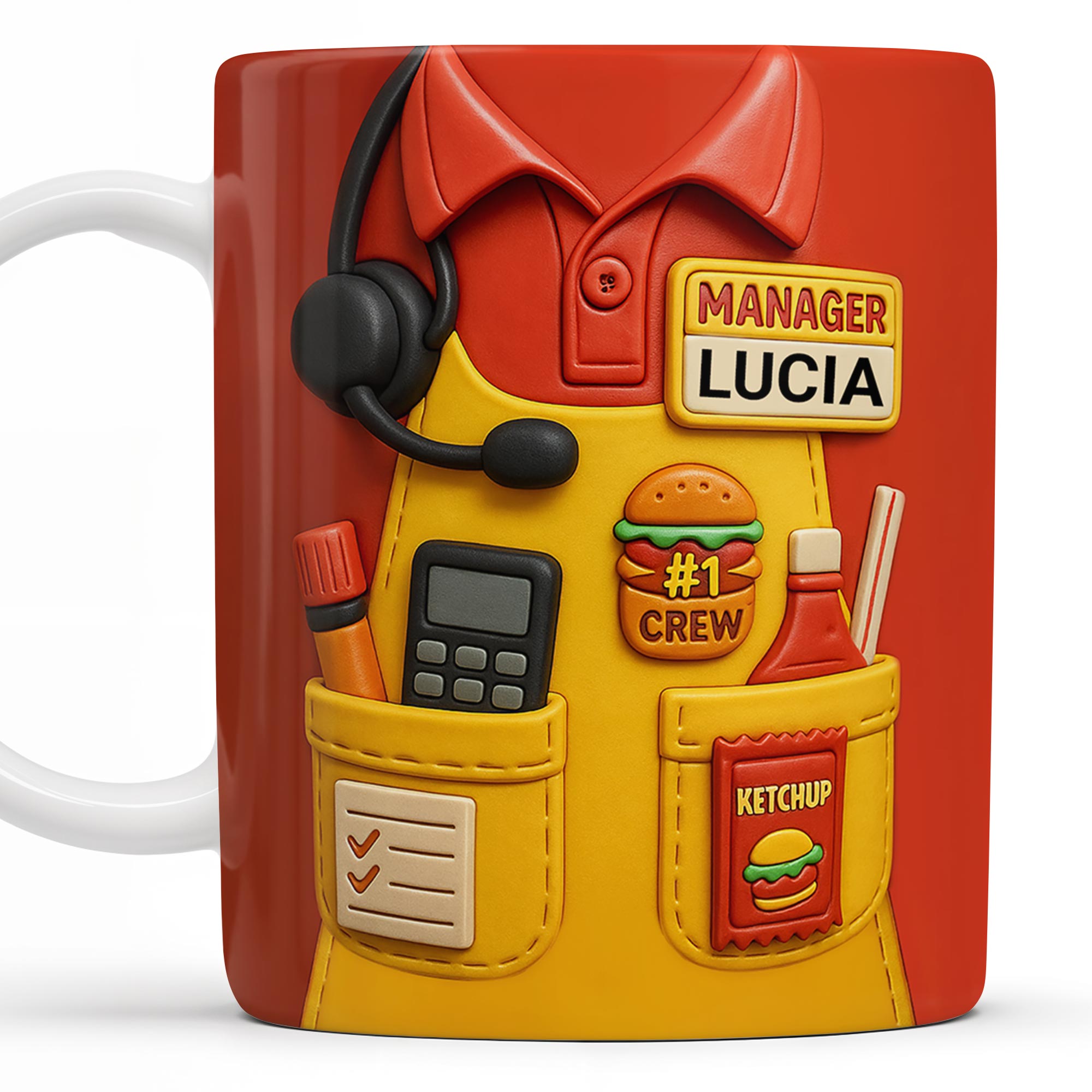 Best Manager Ever Featuring Fast Food Items and Headset