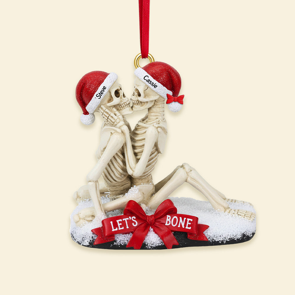 Excited Bone Couple Christmas Ornament, Personalized Gifts For Couple