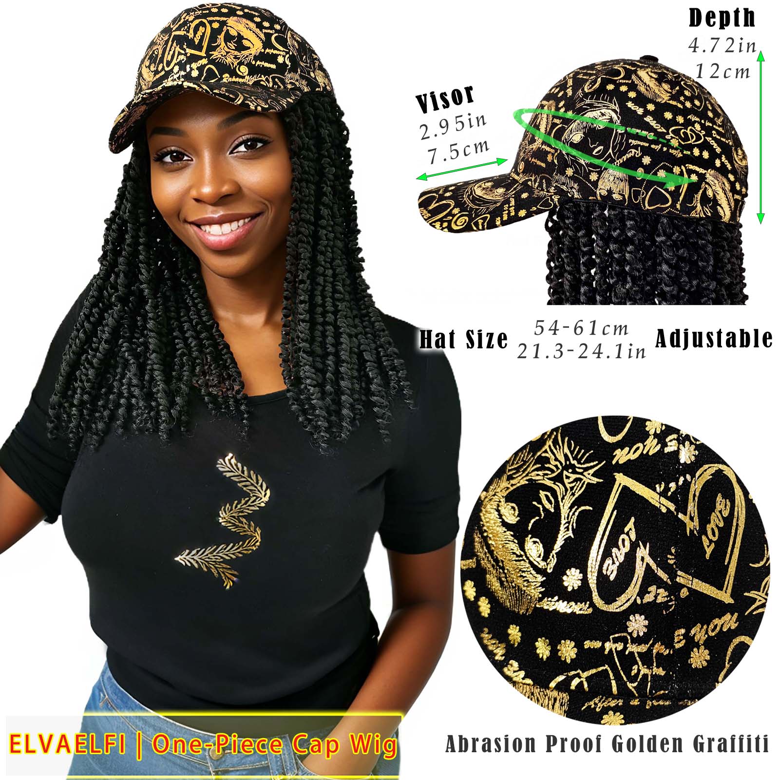 Baseball Cap with Passion Twist Crochet Hair