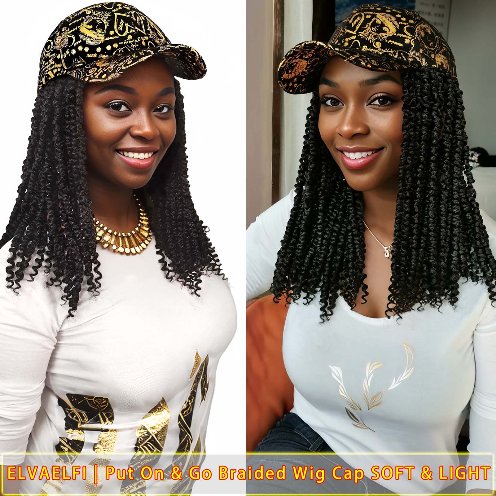 Baseball Cap with Passion Twist Crochet Hair