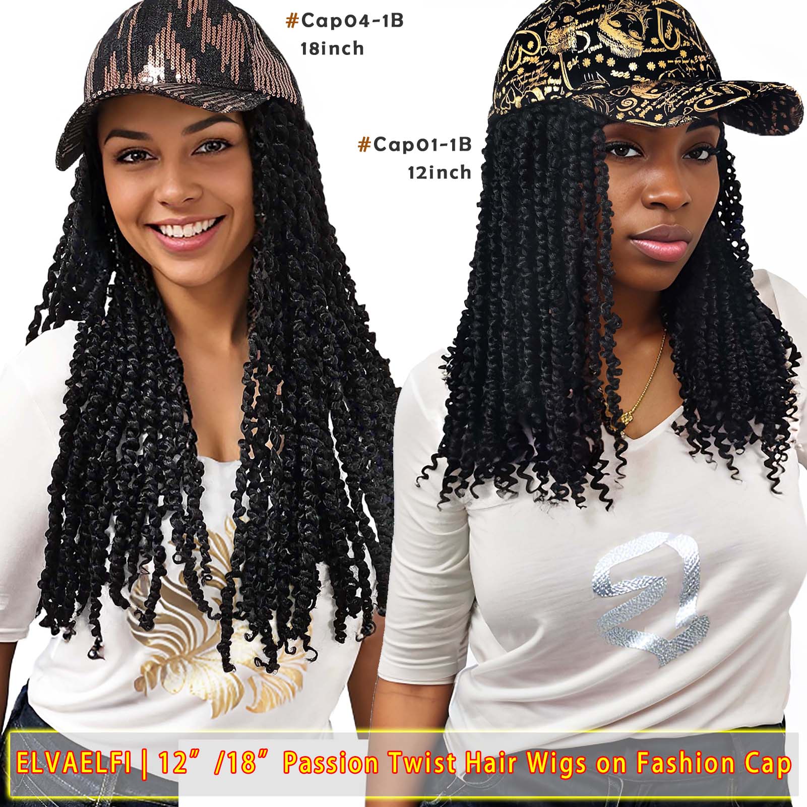 Baseball Cap with Passion Twist Crochet Hair