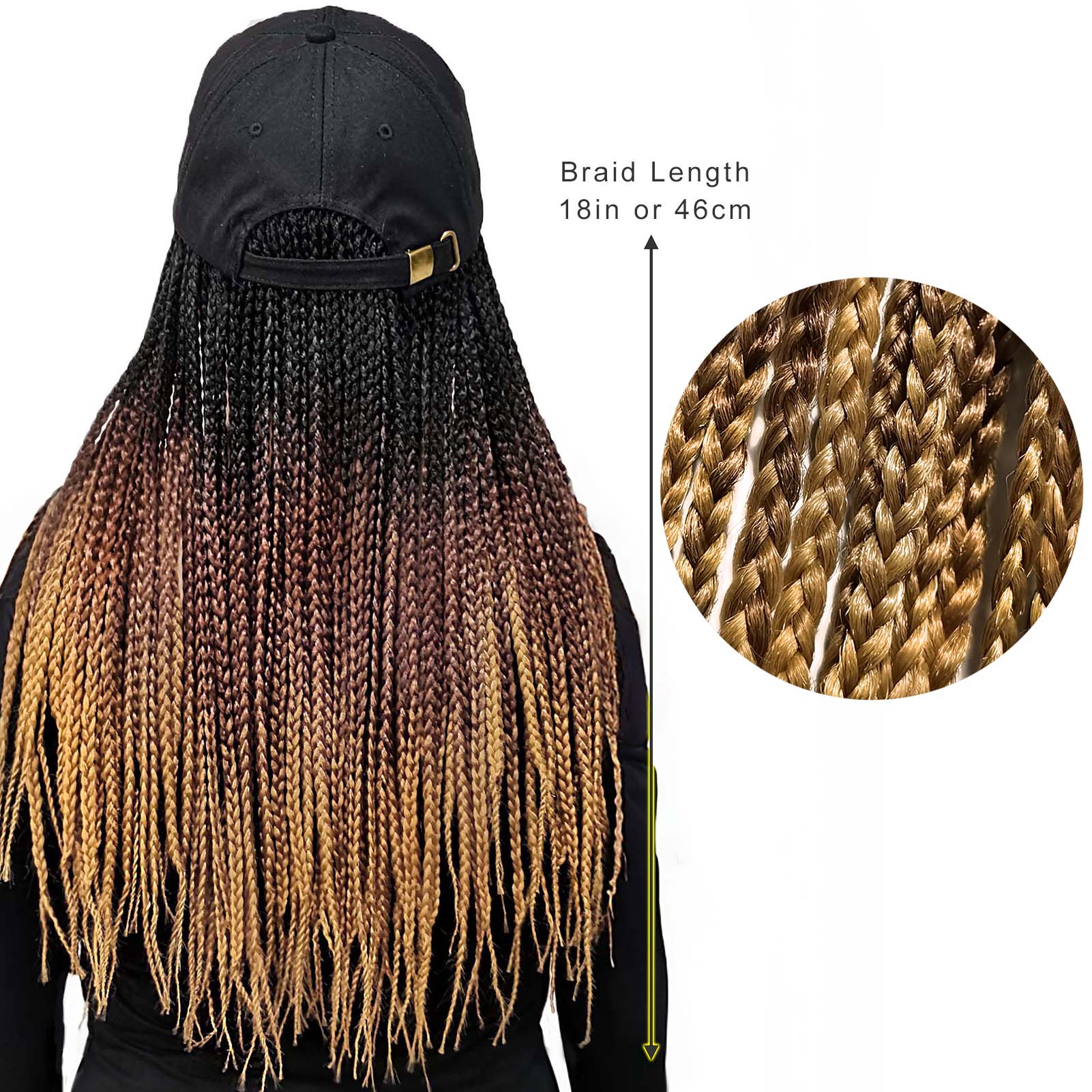 Bling 'Pink' Baseball Cap with 3X Box Braids