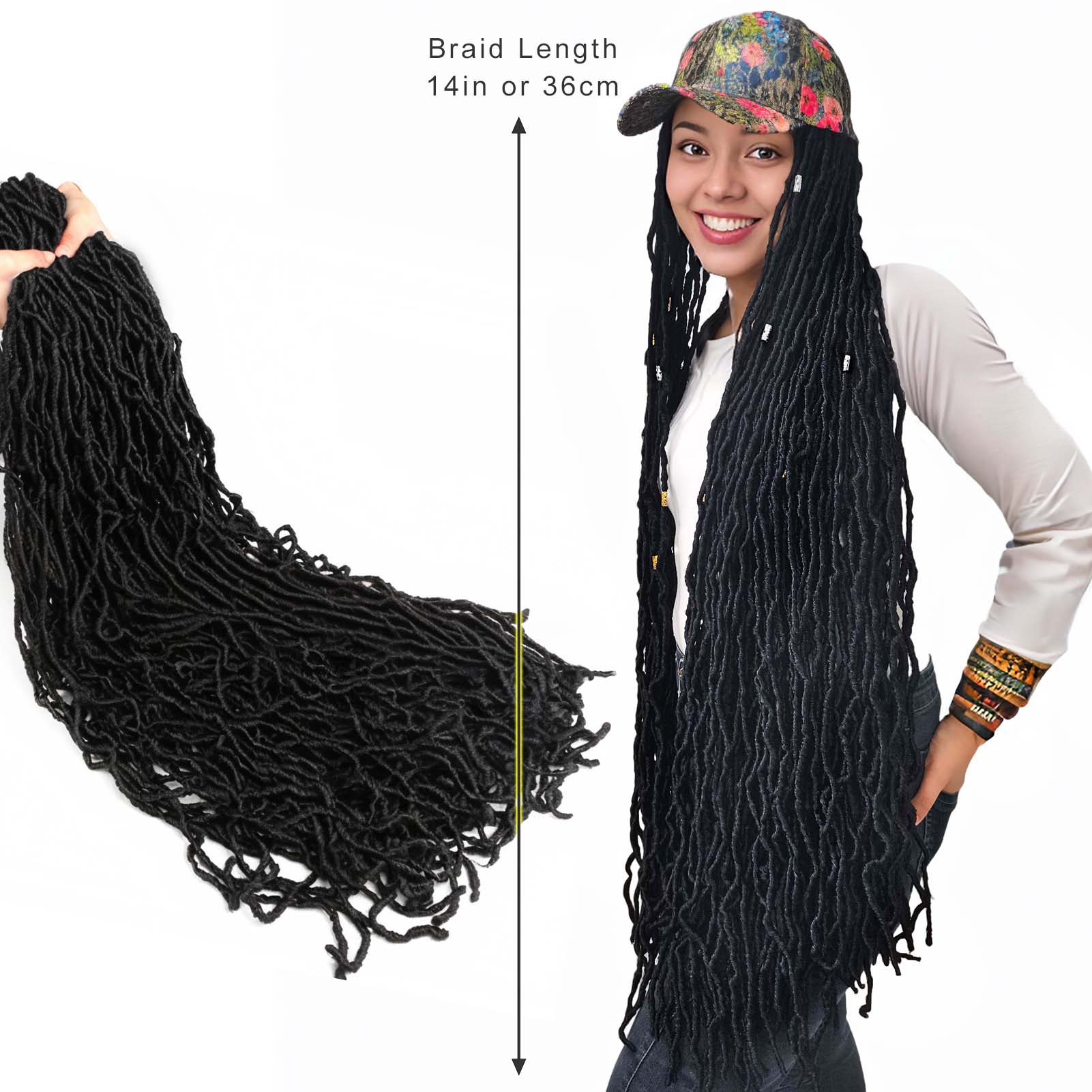 Oriental Aesthetic Baseball Cap with Nu Locs Crochet Hair 