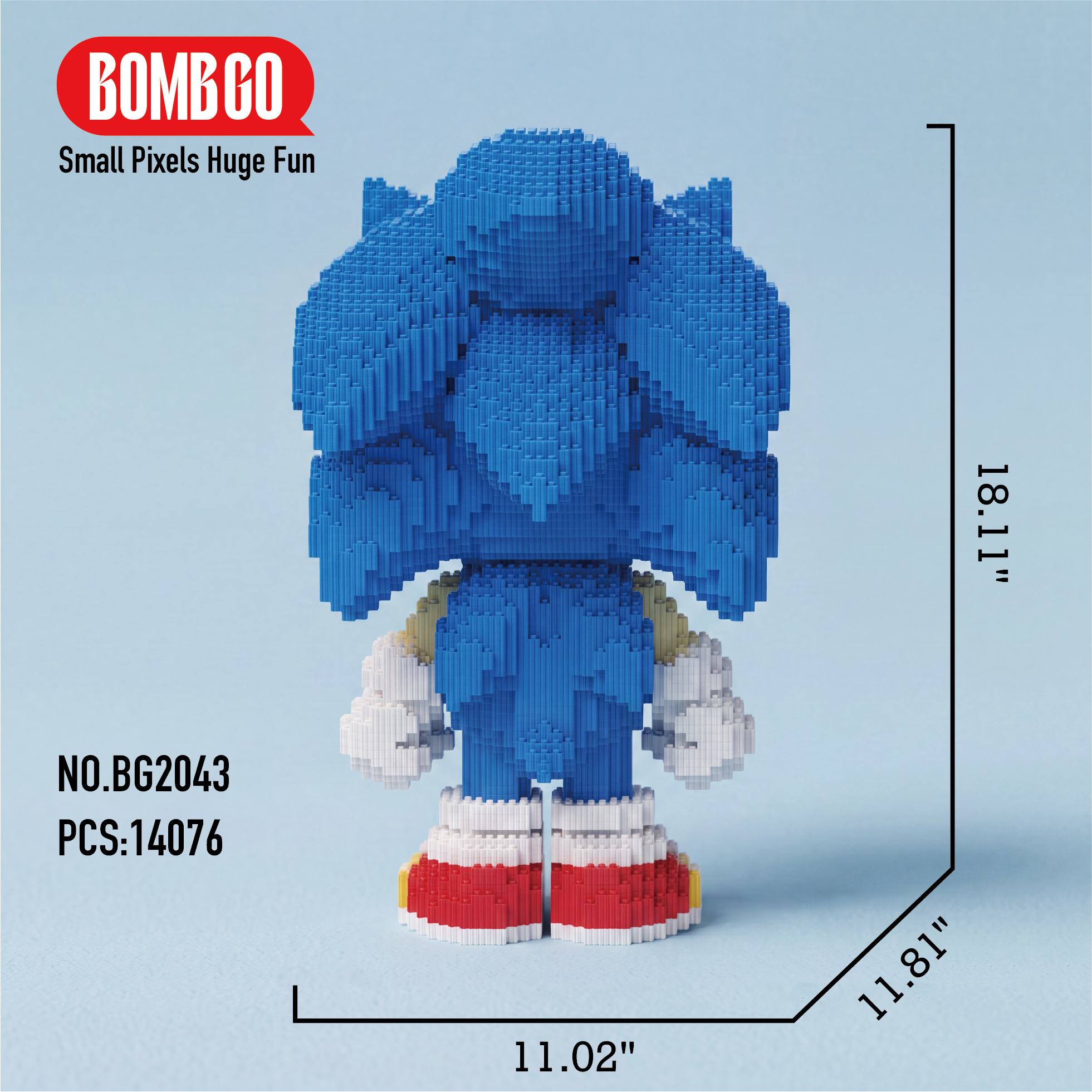 BOMBGO Knuckles the Echidna Micro Building Blocks Set - 14076 PCS 3D Puzzle DIY Toy Collectible Gift