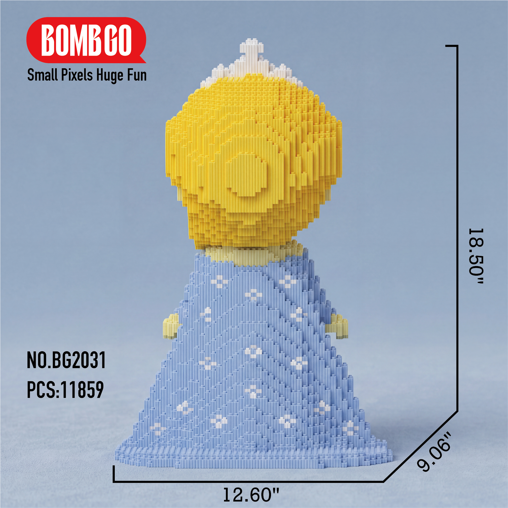 BOMBGO Frozen Ice Princess Elsa Micro Building Blocks Set - 11859 PCS 3D Puzzle DIY Toy Collectible Gift